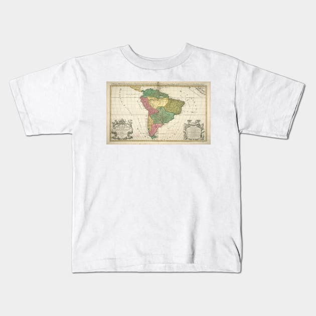 Vintage Map of South America (1691) Kids T-Shirt by Bravuramedia